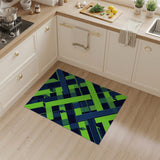 Vibrant Lime Green Navy Geometric Area Rug