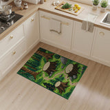 Whimsical Forest Path Tree Stumps Area Rug