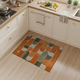 Vibrant Orange Geometric Abstract Orange Area Rug