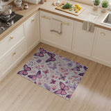 Pink Whimsical Pink Butterfly Floral Area Rug