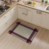 Burgundy Cream Plaid Area Rug