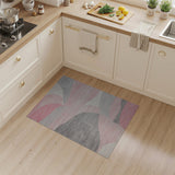 Abstract Wavy Pink Grey Area Rug