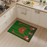 Baseball Field Area Rug - Green Grass Diamond
