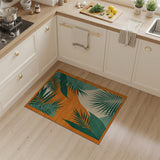 Bold Orange Palm Frond Area Rug