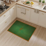 Green Orange Swirl Geometric Area Rug