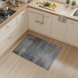 Grey Orange Distressed Abstract Area Rug