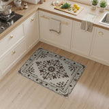 Ornate Floral Medallion Cream Rug