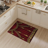 Red Gold Tassel Fringe Area Rug