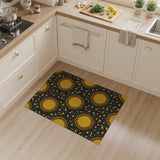 Yellow Octagon Lattice Geometric Area Rug