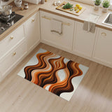 Wavy Earth Tone Abstract Area Rug