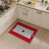Red Sumo Dohyo Geometric Area Rug