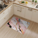 Pink Marble Gold Accents Abstract Area Rug