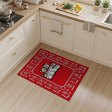 Festive Snowman Family Red Area Rug