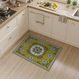 Traditional Persian Golden Sunburst Medallion Area Rug