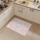 Floral Vintage Pink Floral Distressed Vintage Area Rug