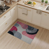 Pink Abstract Pink Grey Geometric Area Rug
