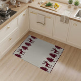 Festive Reindeer Fir Tree Silhouette Area Rug