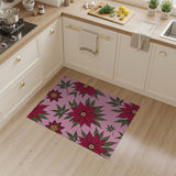 Poinsettia Pink Floral Area Rug