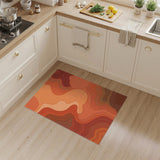 Layered Orange Contour Abstract Area Rug
