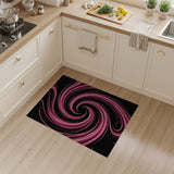 ODIKA Pink Abstract Swirl Washable Area Rug - Low Pile, Non-Slip & Robot Vacuum Friendly