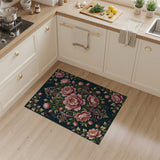 Ornate Pink Peony Medallion Area Rug