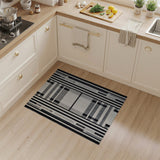 Geometric Modern Black and White Modern Black White Geometric Stripe Rug