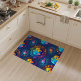 Cosmic Planets Blue Washable Area Rug