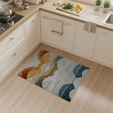 Layered Wave Multi-Color Abstract Area Rug