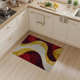 Abstract Area Multi-color and Patterns Abstract Wavy Multi-Color Area Rug