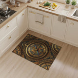 Antique Gold Compass Area Rug
