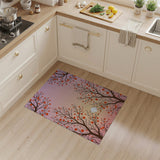 Pink Sunset Red Fruit Tree Area Rug