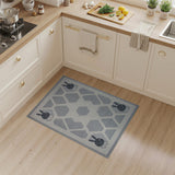 Whimsical Grey Bunny Geometric Area Rug