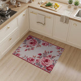 Pink Elegant Pink Rose Floral Area Rug