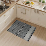 Striped Woven Black White Striped Woven Area Rug
