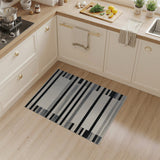 Modern Geometric Stripe Area Rug Black White