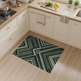 Green Geometric Triangle Area Rug