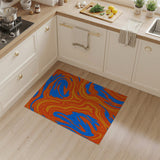 Vibrant Swirling Orange Blue Abstract Area Rug