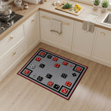 Multi-color and Patterns Red Black Dice Grid Area Rug