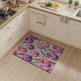 Vibrant Pink Tulip Floral Area Rug