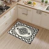 Black and White Ornate Medallion Area Rug