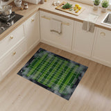 Green Soccer Field Geometric Area Rug
