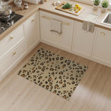 Beige Leopard Print Flatweave Area Rug