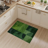 Green Vibrant Green Wave Geometric Area Rug