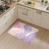 Abstract Area Wavy Pink Wavy Abstract Area Rug