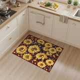 Yellow Sunflower Bloom Floral Area Rug