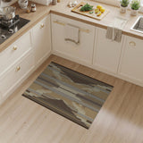 Tan Brown Geometric Striped Woven Area Rug