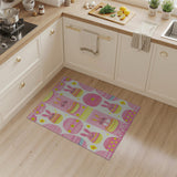 Kids Cartoon Cute Pink Bunny Easter Egg Kids Area Rug