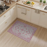 Floral Blush Pink Persian Floral Area Rug