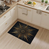 Golden Sun Mandala Geometric Rug