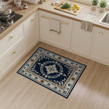 Navy Teal Persian Floral Area Rug